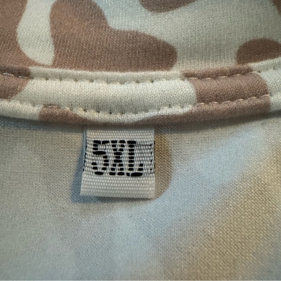 Amazon 5X Shirt Top Brown White Cheetah Print Short Sleeve V Neck Stretch Womens - Picture 5 of 7